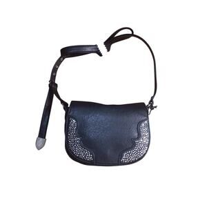 Jessica Simpson Women's Jessie Faux Leather Crossbody Saddle Bag, Meteorite